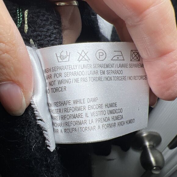 Rene Derhy Vintage Cardigan Size Small Silk Lambswool Angora Blend Beaded Black - Picture 7 of 9